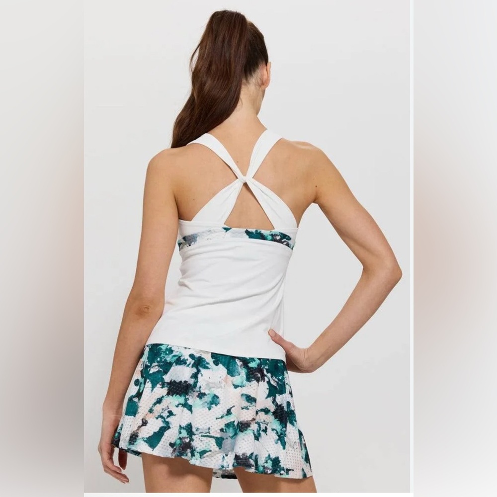 New Lija Sport Tennis Golf Circle Mesh Flounce Skirt Skort size Large